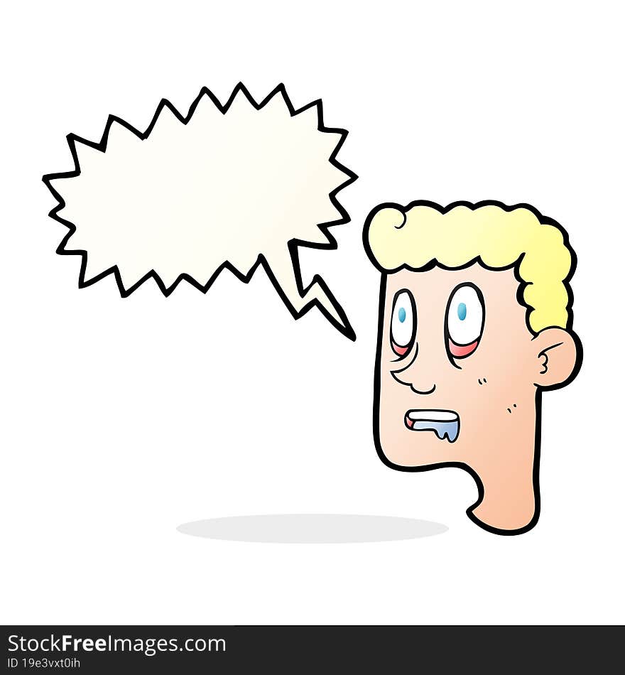 speech bubble cartoon staring man drooling