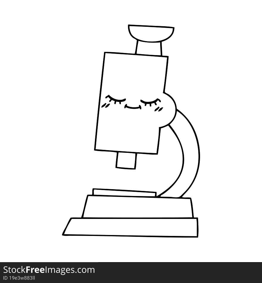 line drawing cartoon microscope