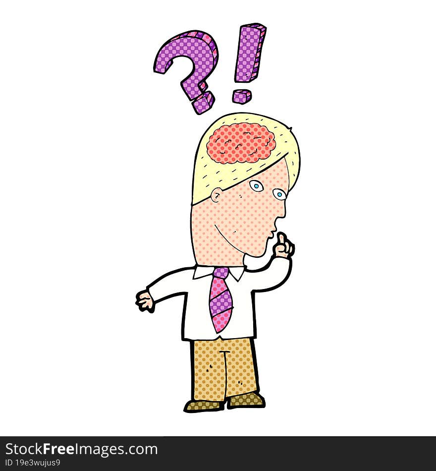 Cartoon Man Asking Question