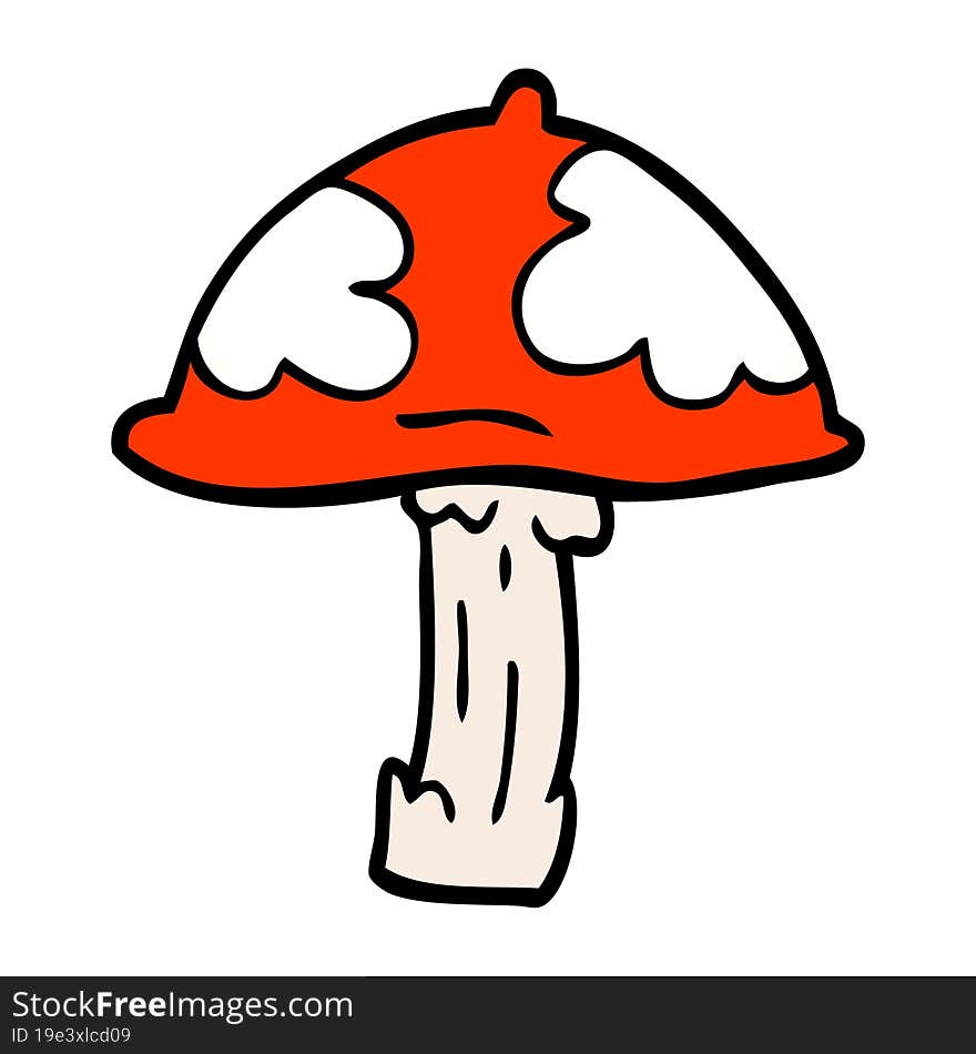 cartoon doodle poisonous toadstool