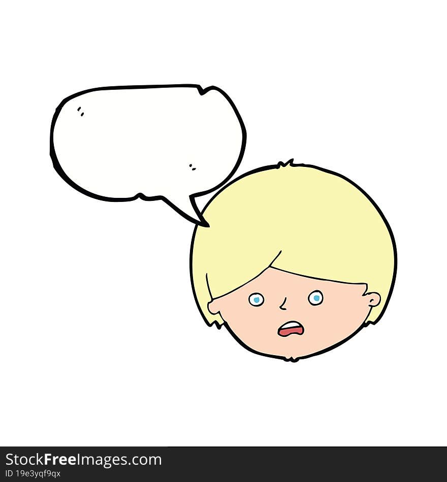 cartoon unhappy boy  with speech bubble