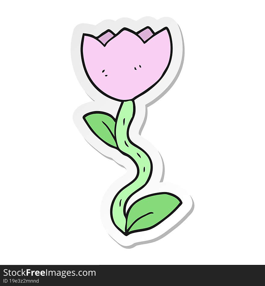 sticker of a cartoon flower