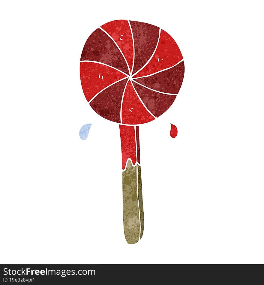 freehand retro cartoon lollipop