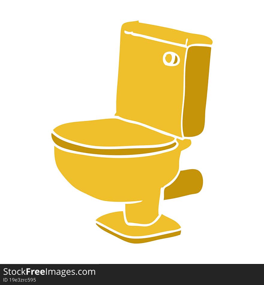 cartoon doodle golden toilet