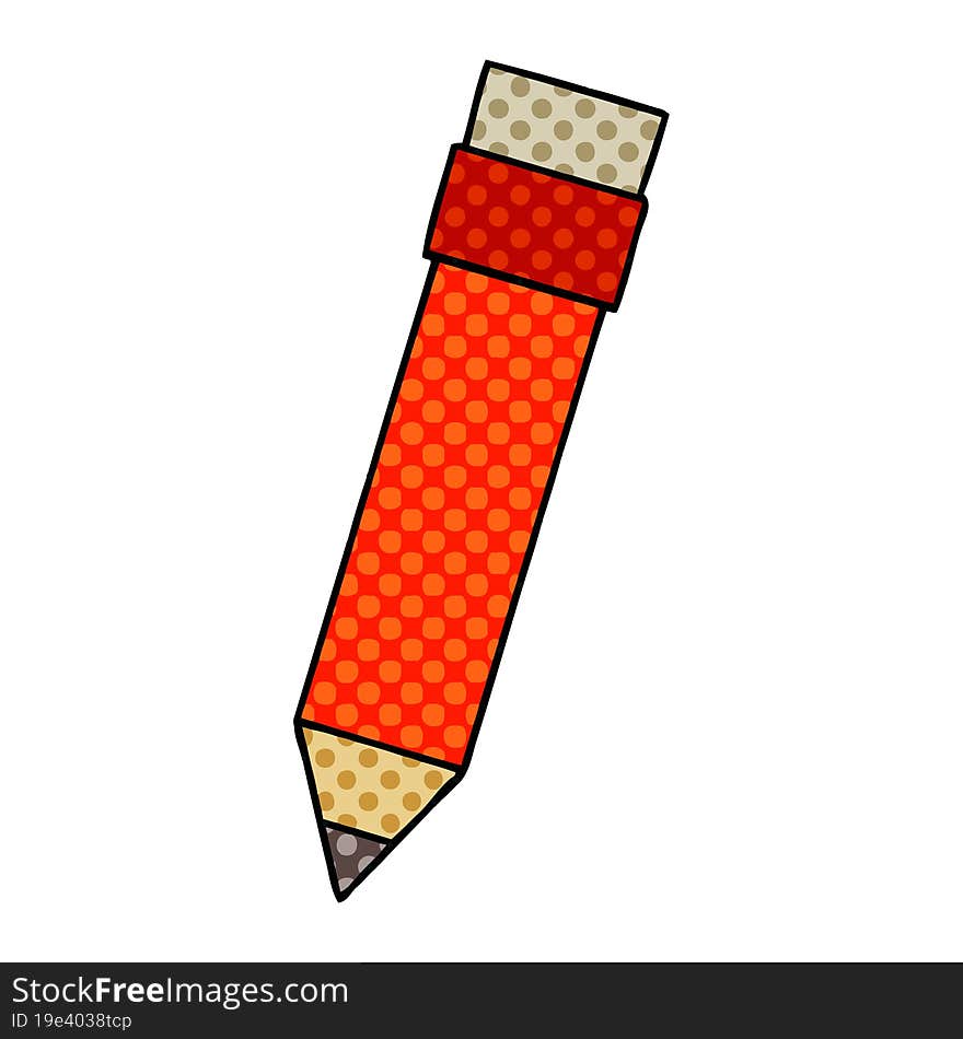 comic book style quirky cartoon pencil. comic book style quirky cartoon pencil