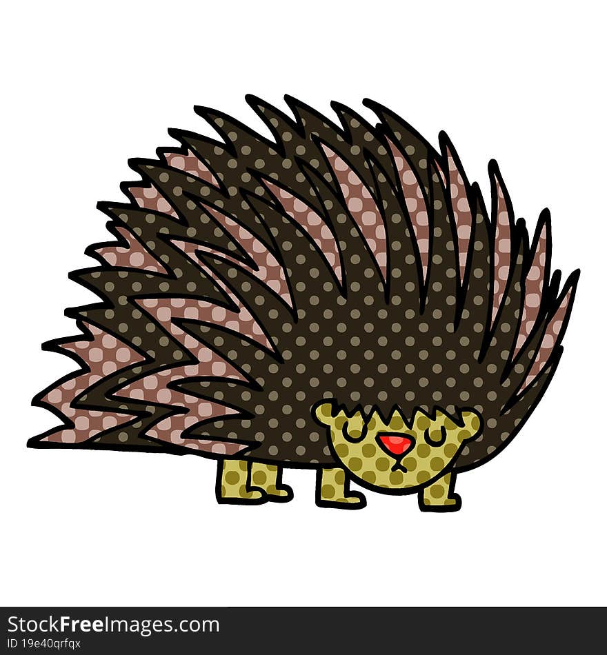 cartoon doodle spiky hedgehog