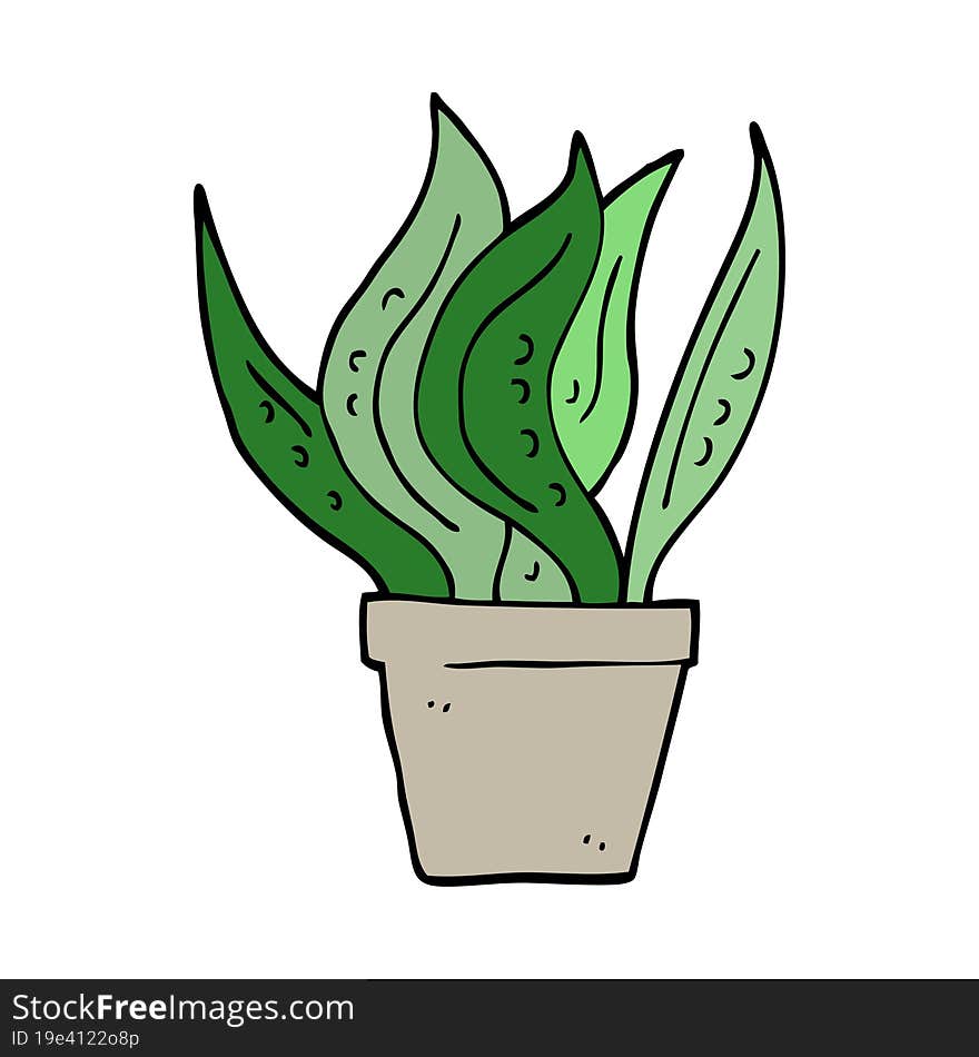 cartoon doodle house plant