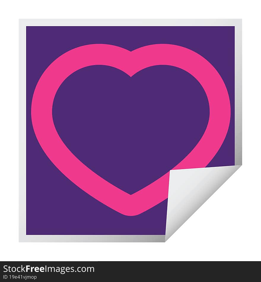 heart graphic vector square peeling sticker. heart graphic vector square peeling sticker