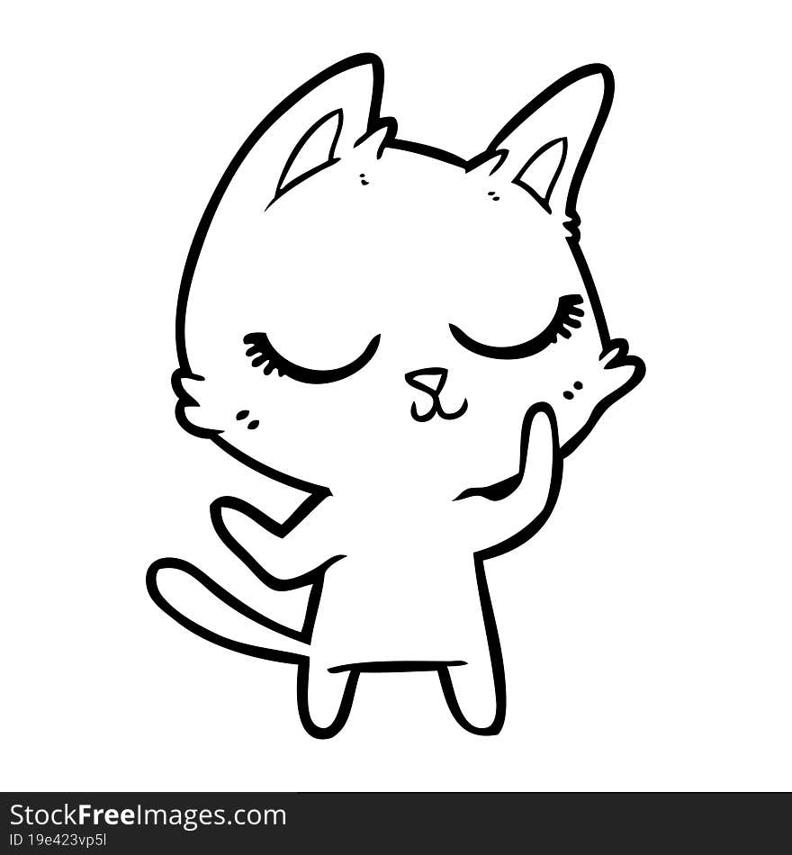 calm cartoon cat. calm cartoon cat