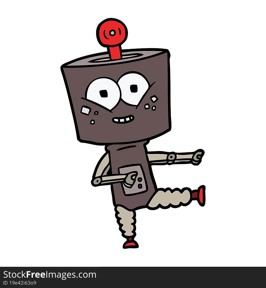 happy cartoon robot dancing. happy cartoon robot dancing