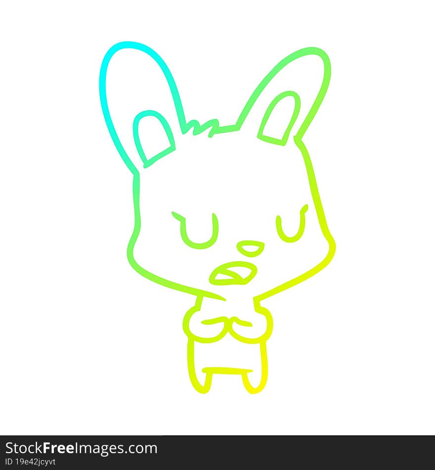 Cold Gradient Line Drawing Rabbit Talking