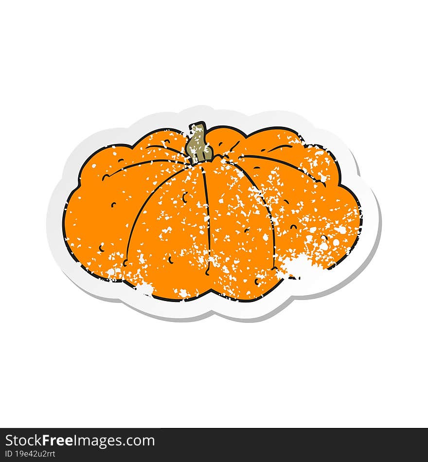 retro distressed sticker of a cartoon squash