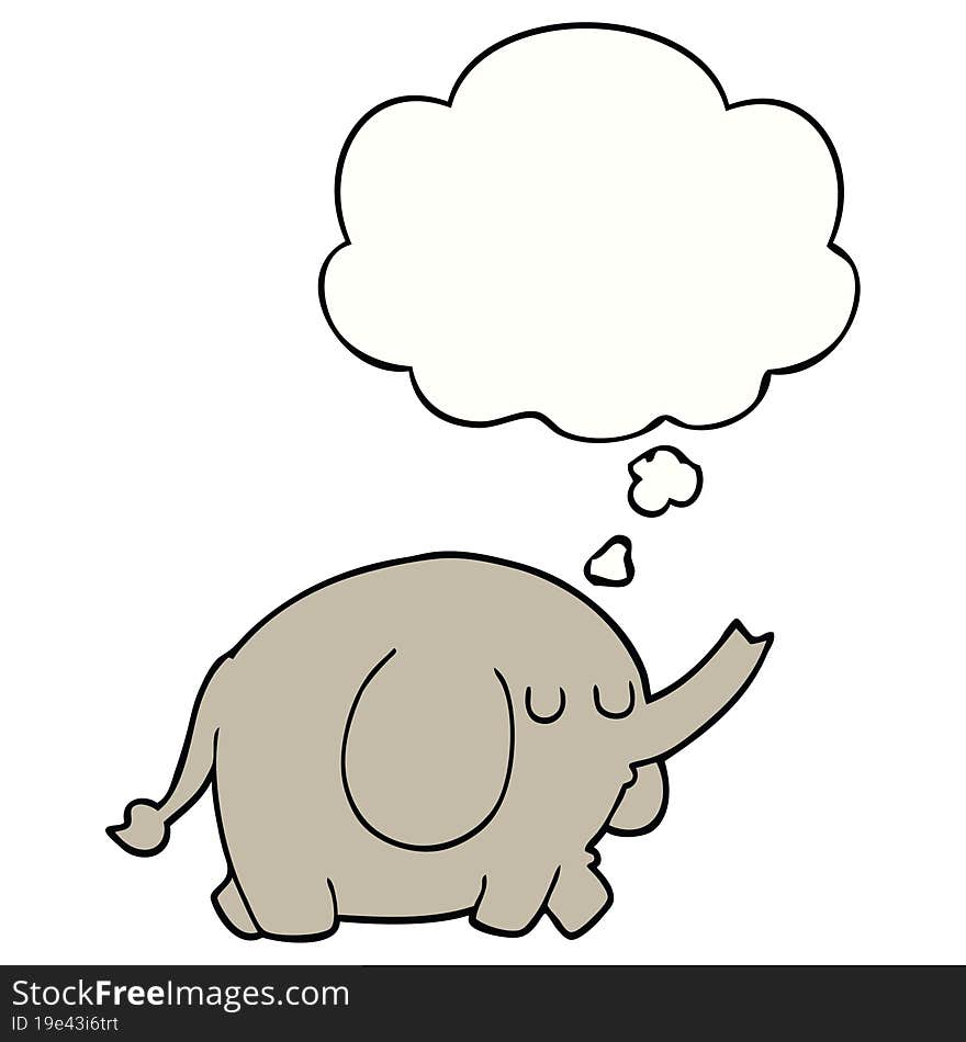 cartoon elephant with thought bubble. cartoon elephant with thought bubble