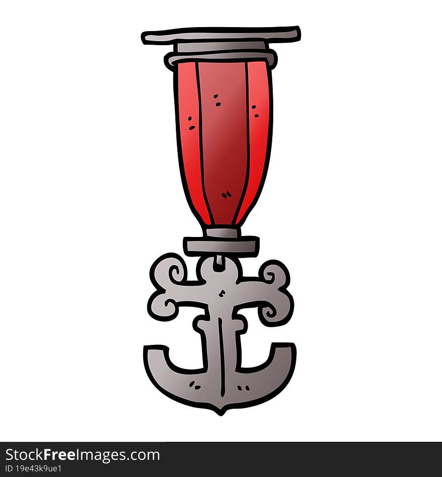 cartoon doodle sailor medal