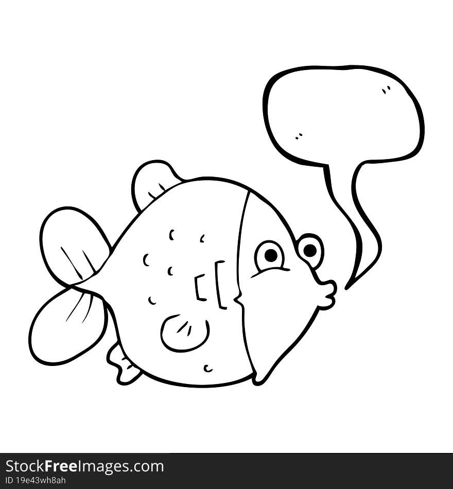 Speech Bubble Cartoon Funny Fish