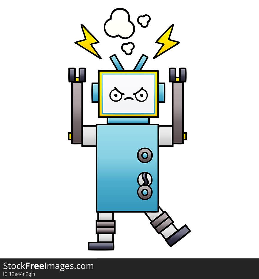 Gradient Shaded Cartoon Robot