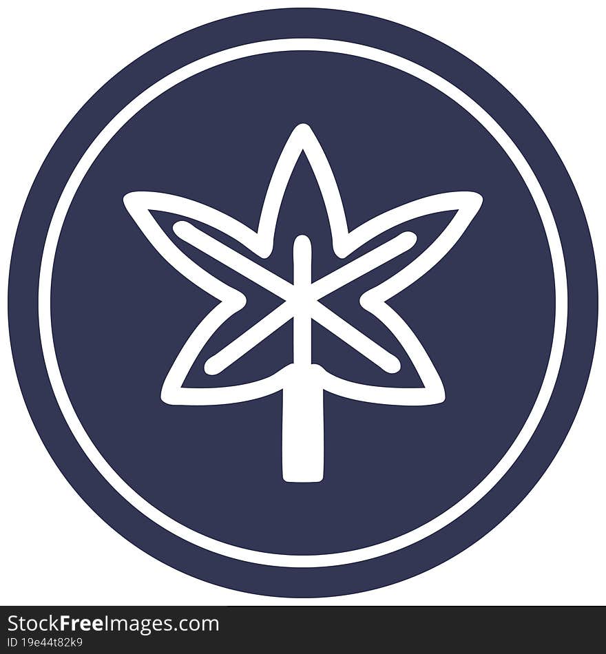 Marijuana Leaf Circular Icon