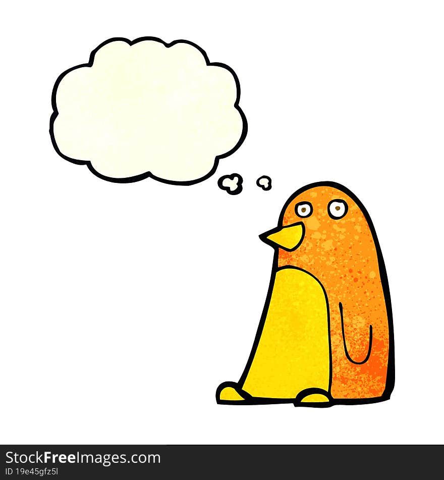 cartoon bird with thought bubble