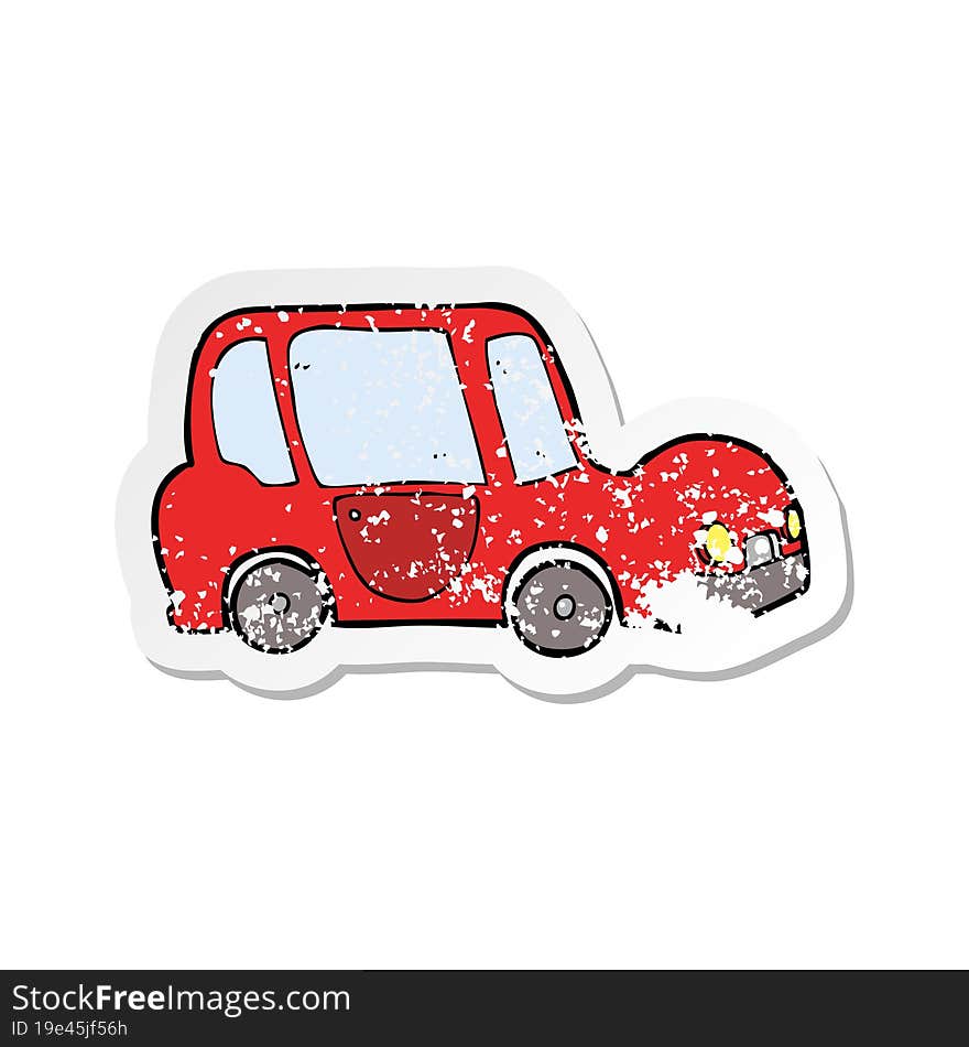 retro distressed sticker of a cartoon car