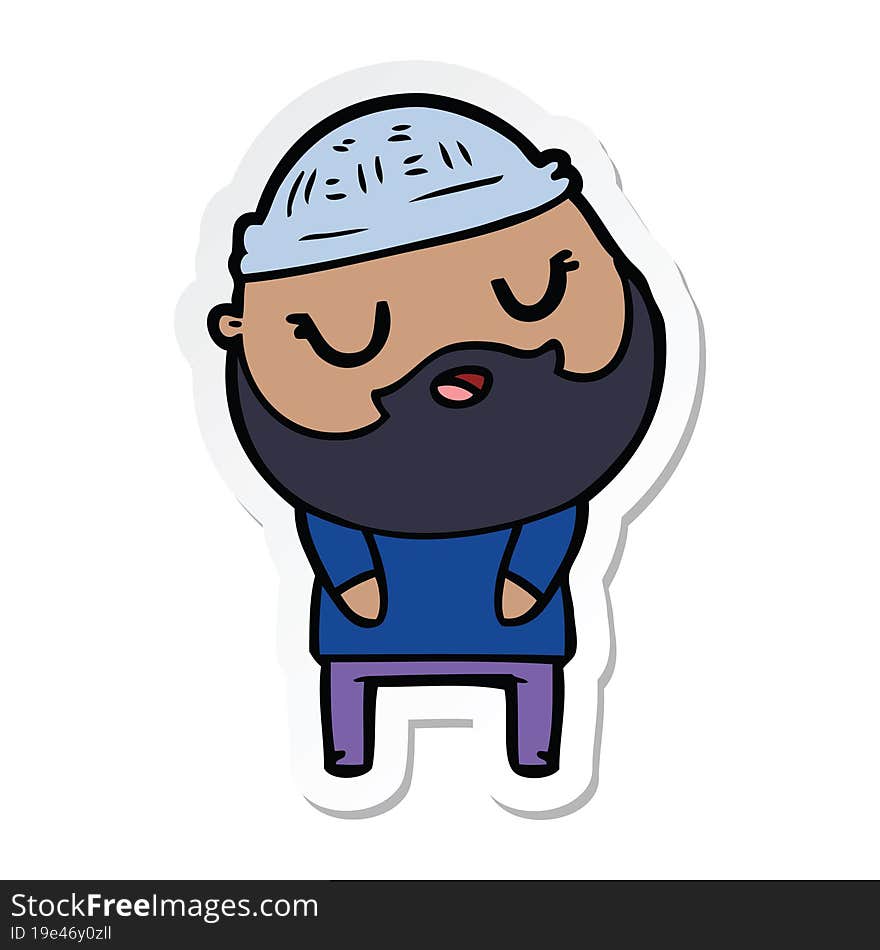 sticker of a cartoon man with beard