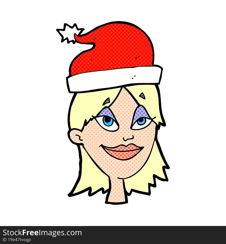 cartoon woman ready for christmas