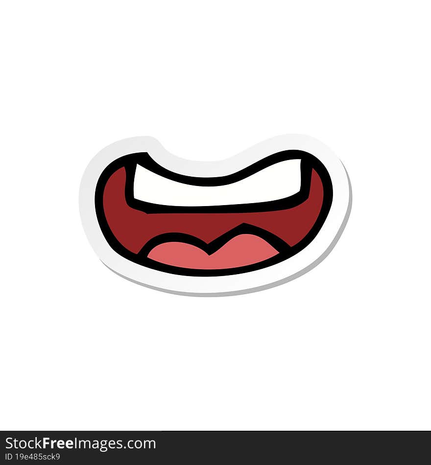 sticker of a cartoon mouth