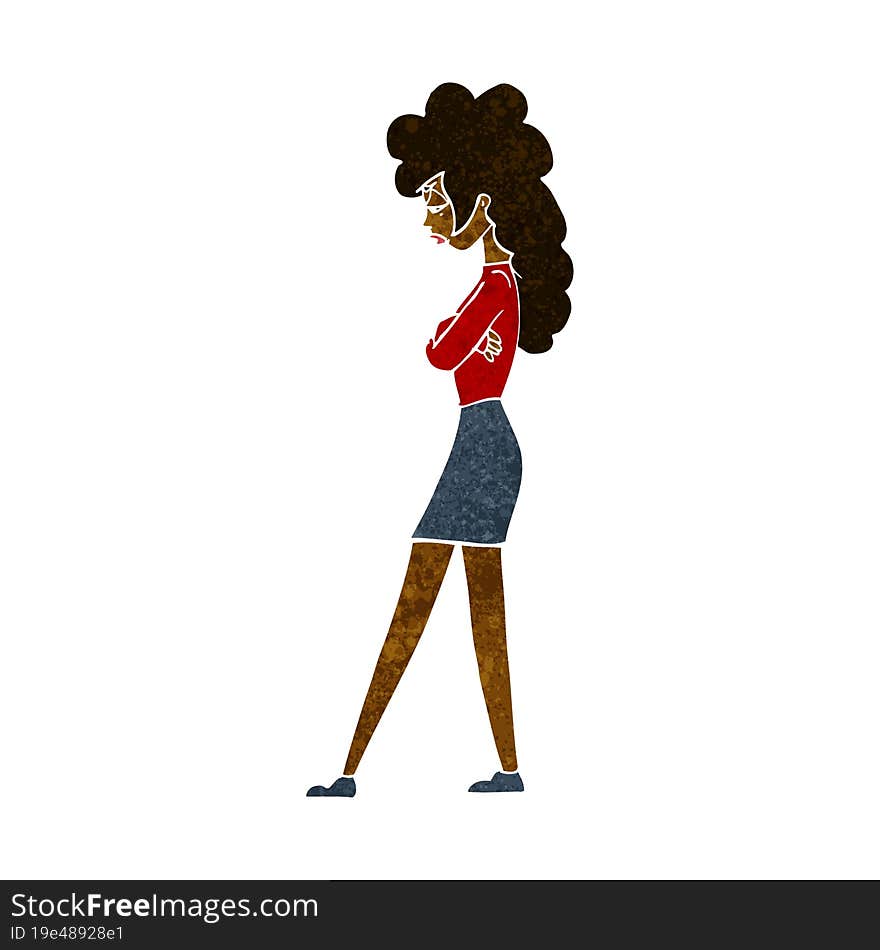 cartoon annoyed woman