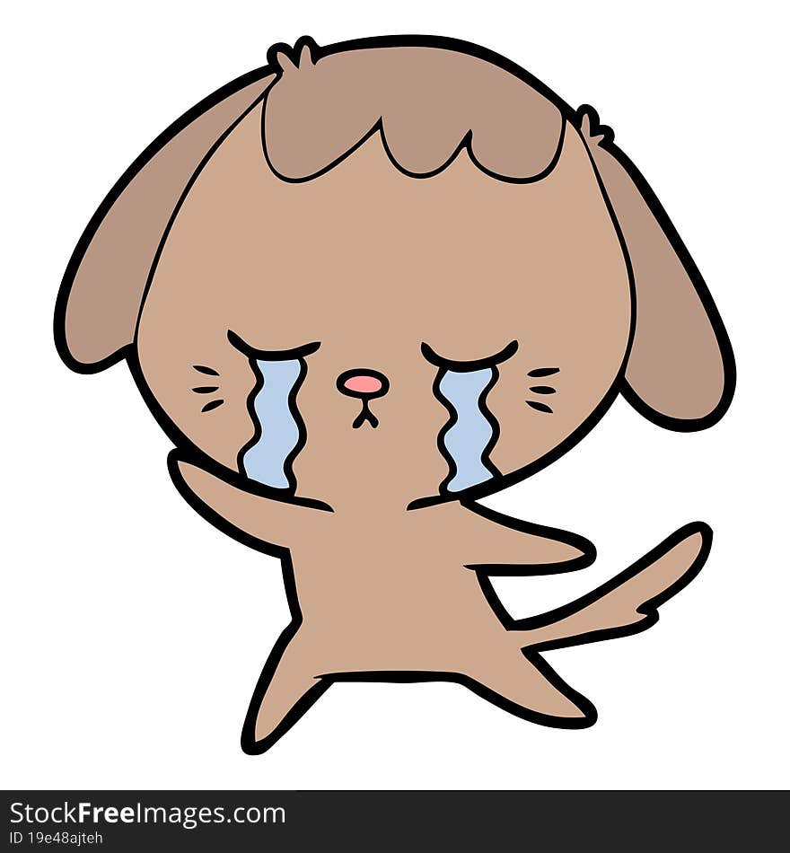 cartoon crying dog. cartoon crying dog