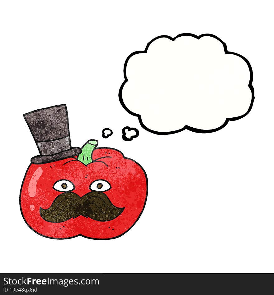 freehand drawn thought bubble textured cartoon posh tomato