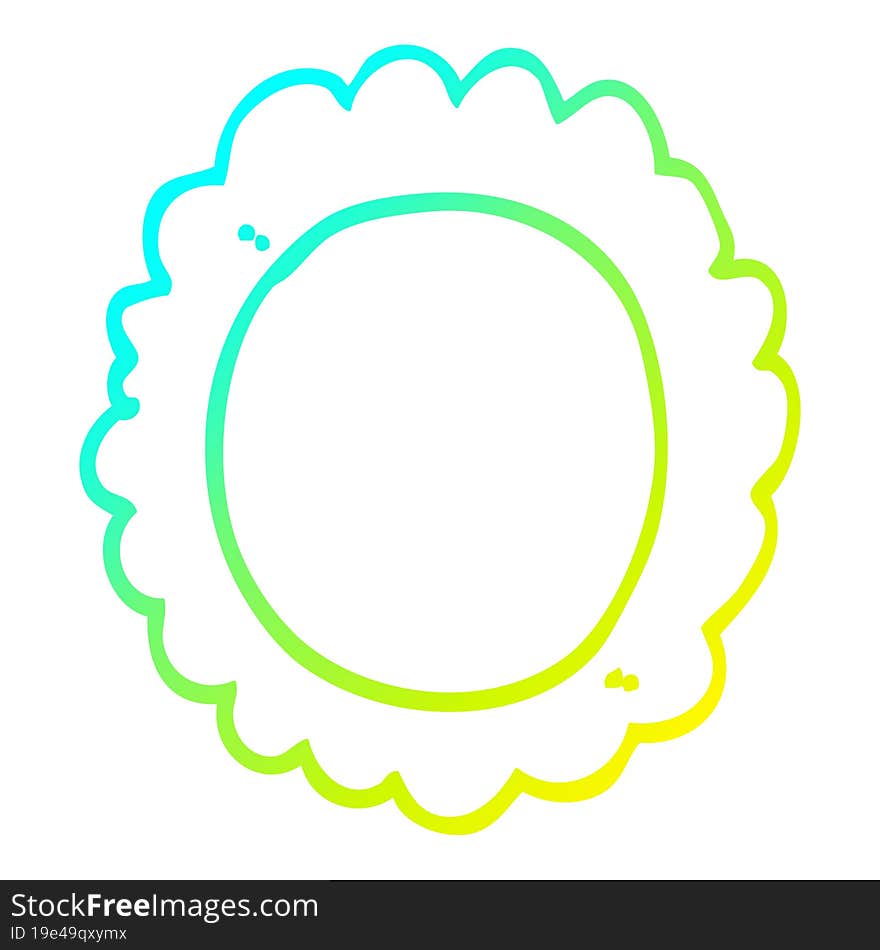 cold gradient line drawing cartoon flower