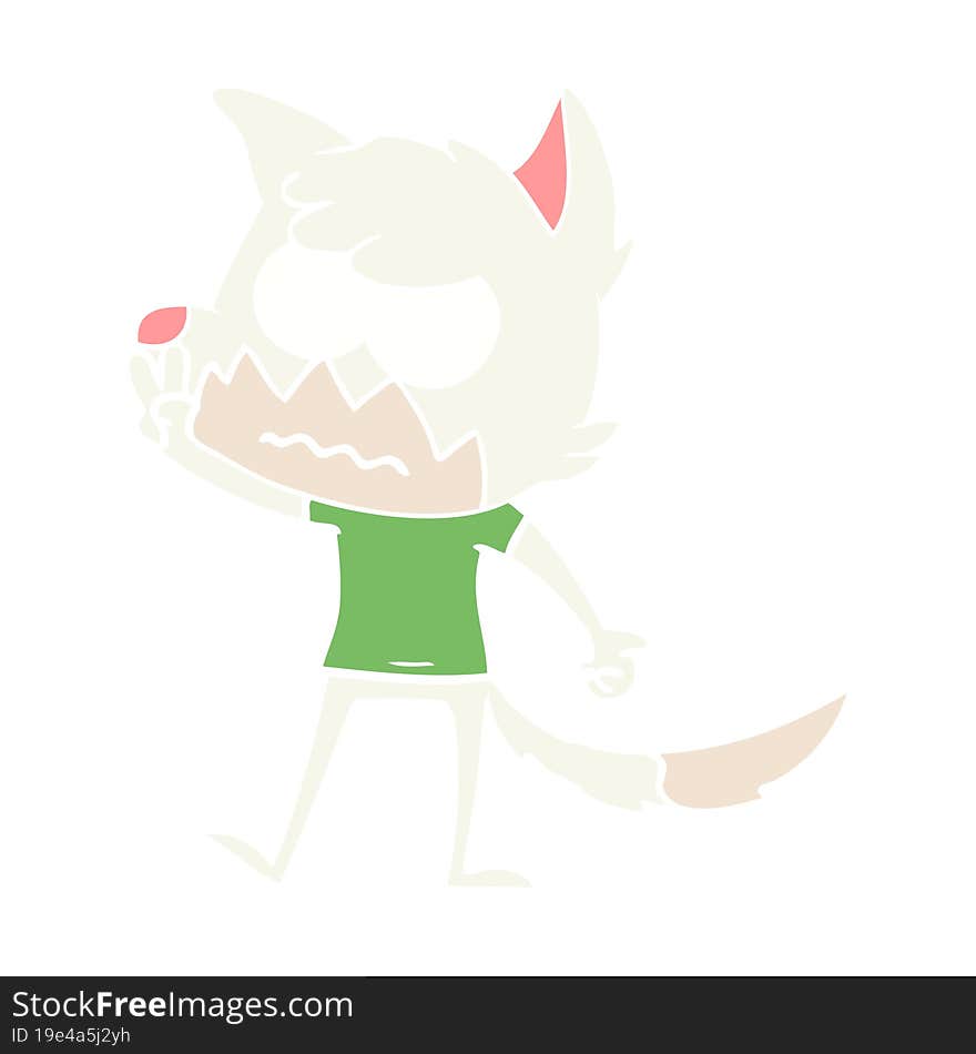 flat color style cartoon annoyed fox