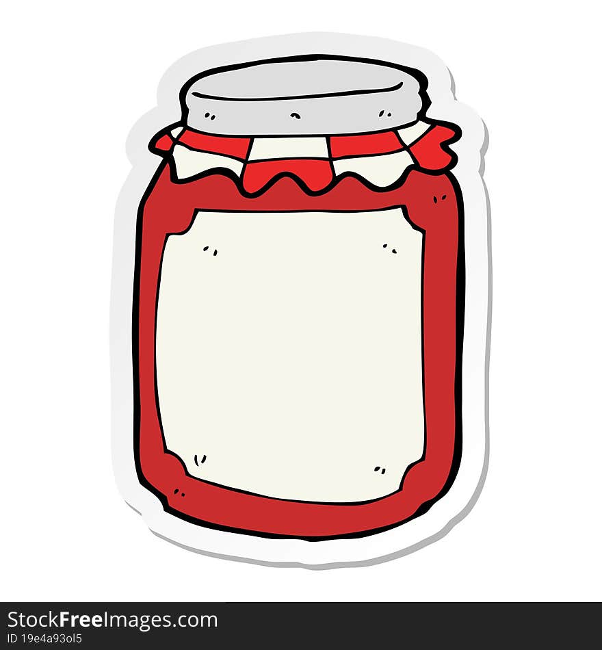 sticker of a cartoon jar of preserve