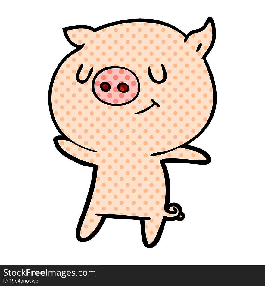 happy cartoon pig. happy cartoon pig