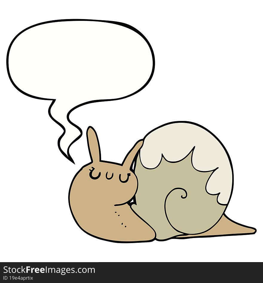 cute cartoon snail with speech bubble. cute cartoon snail with speech bubble