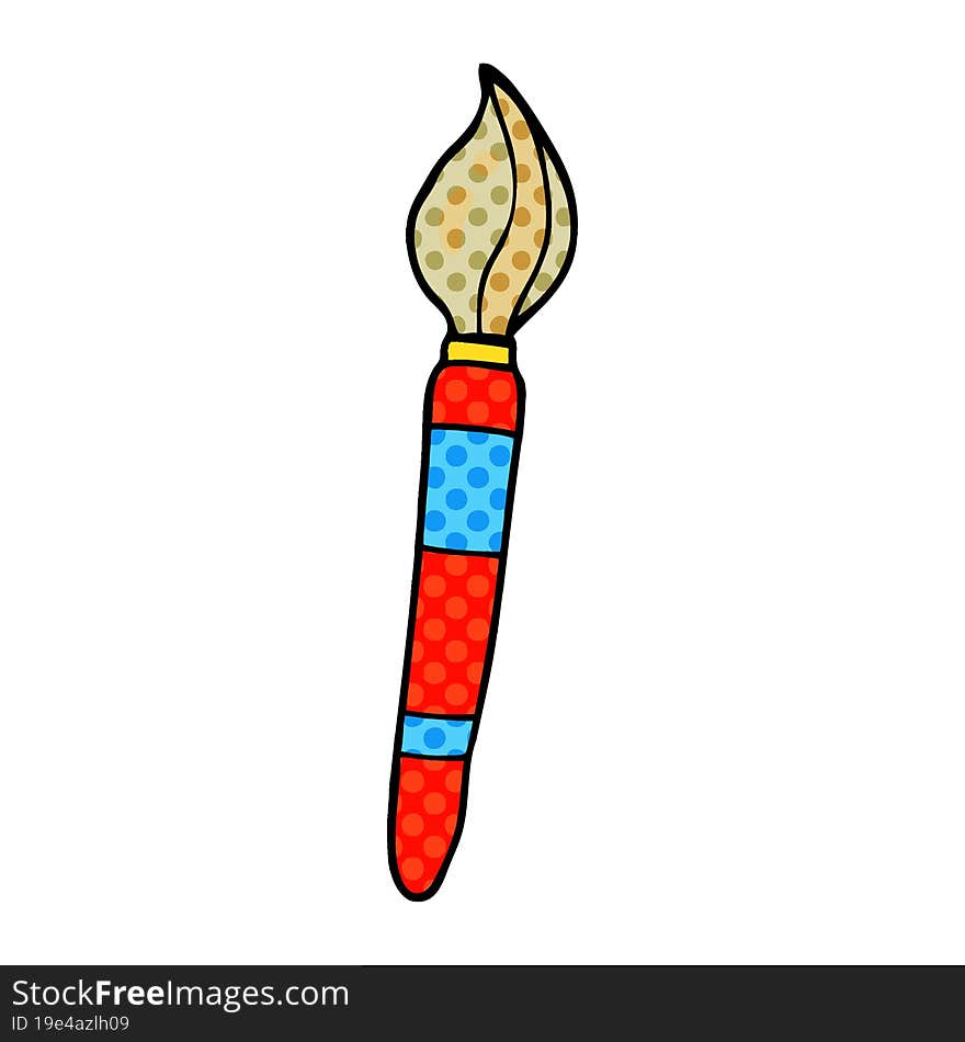 cartoon doodle paint brush