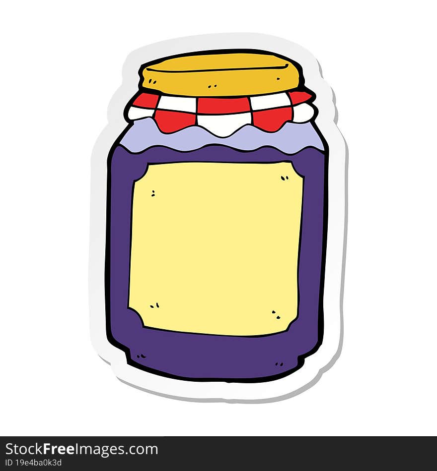 sticker of a cartoon jar of jam