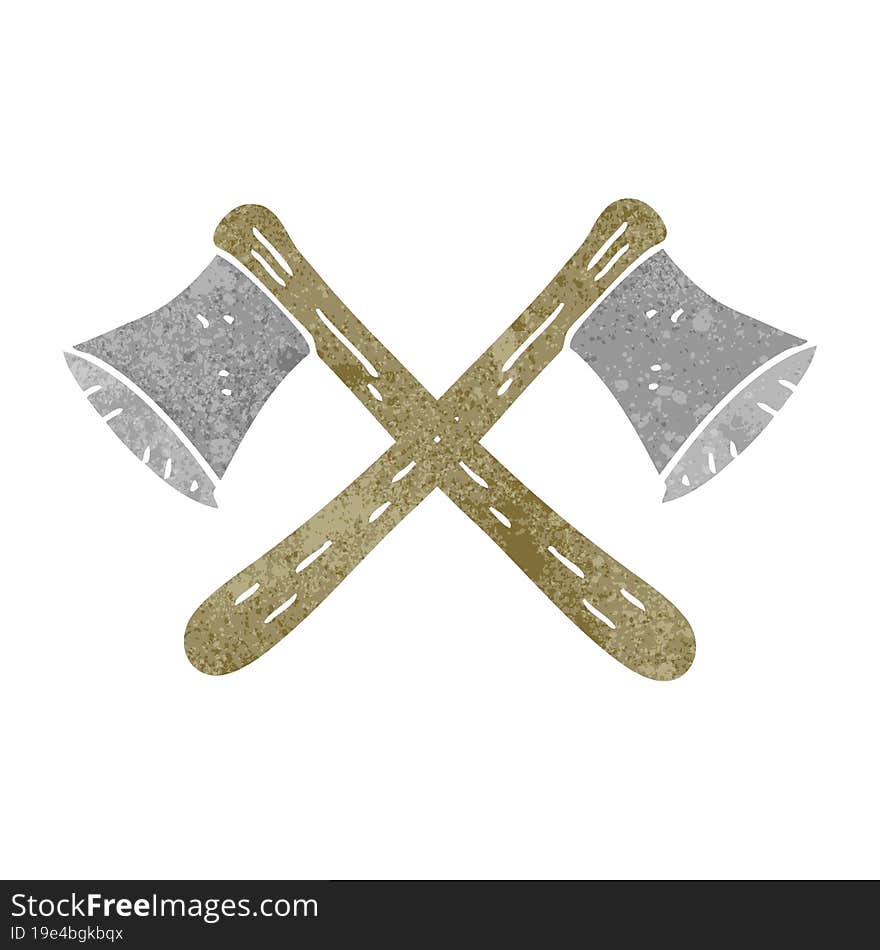 retro cartoon crossed axes