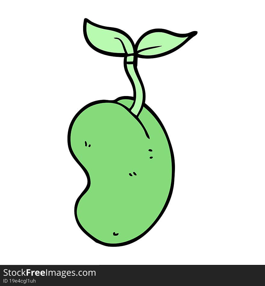 cartoon sprouting seed