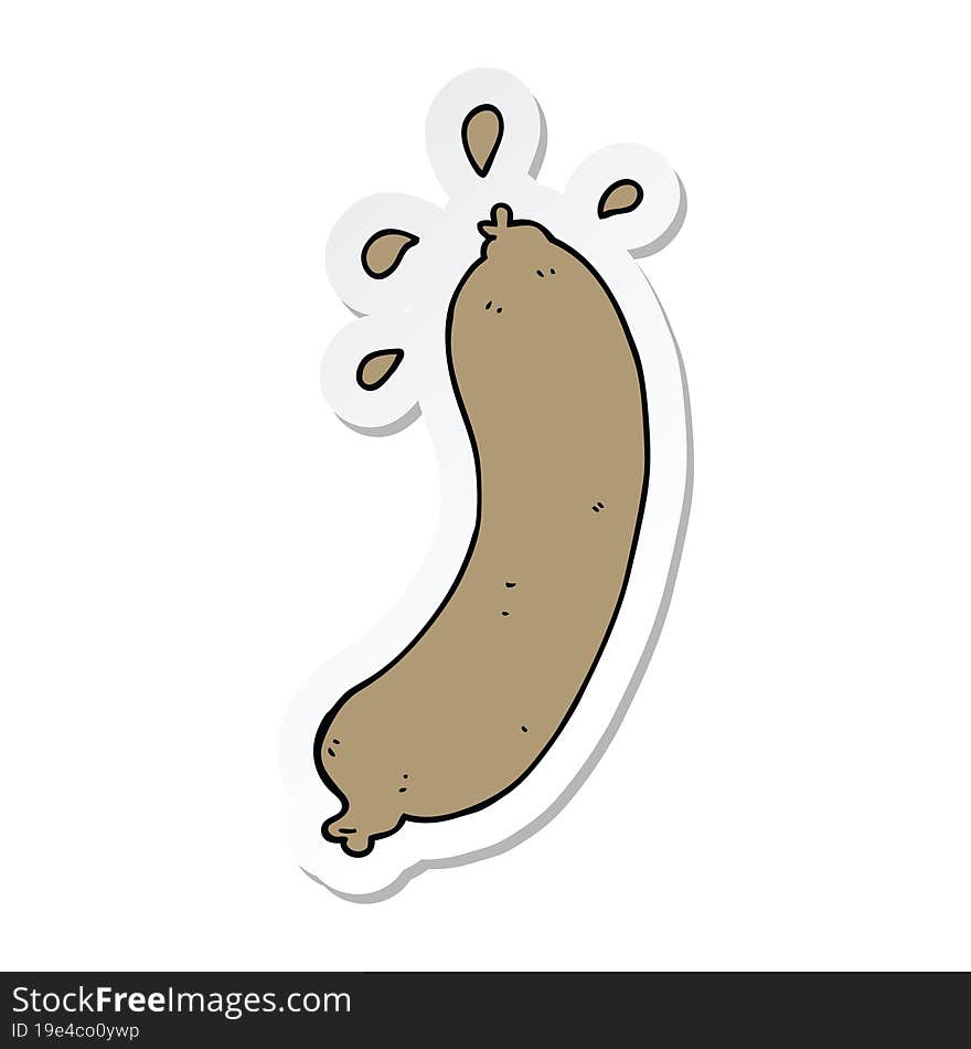 sticker of a cartoon sausage