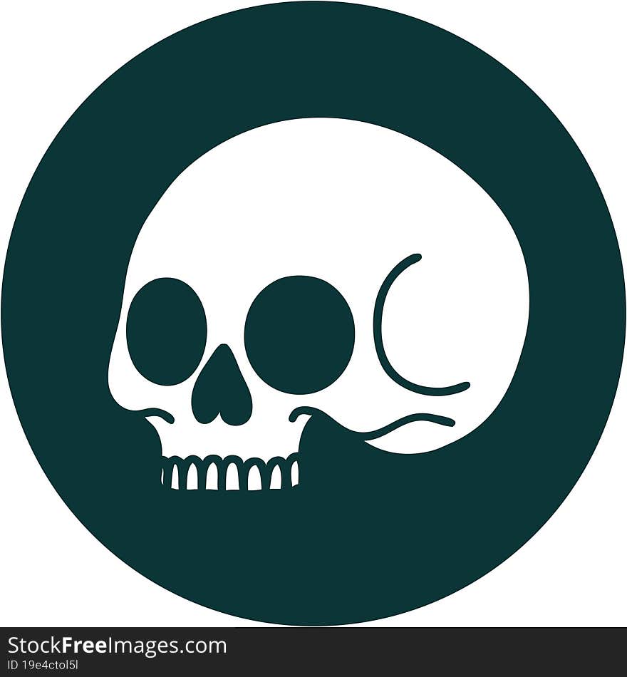 iconic tattoo style image of a skull. iconic tattoo style image of a skull