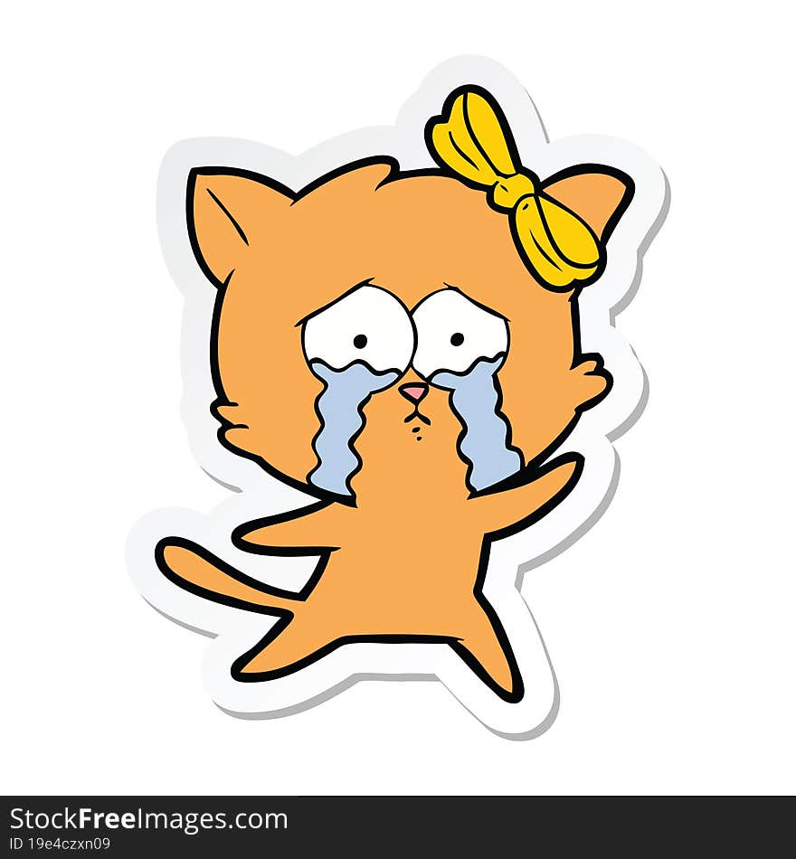 Sticker Of A Cartoon Cat