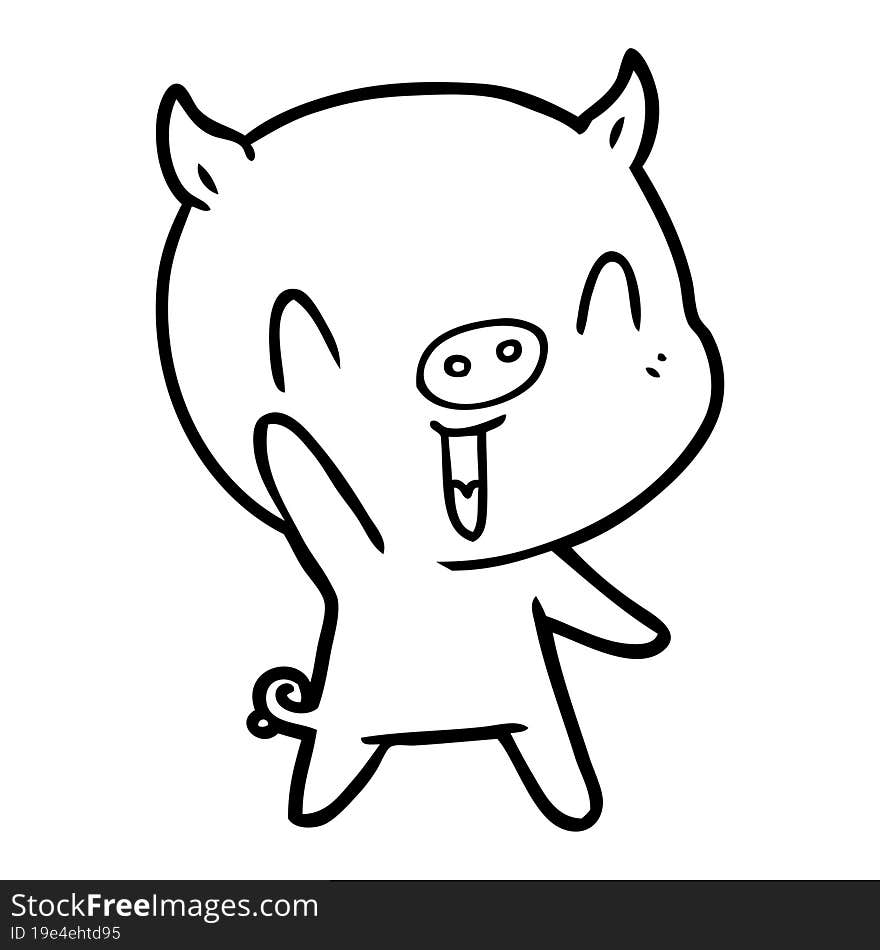 happy cartoon pig. happy cartoon pig