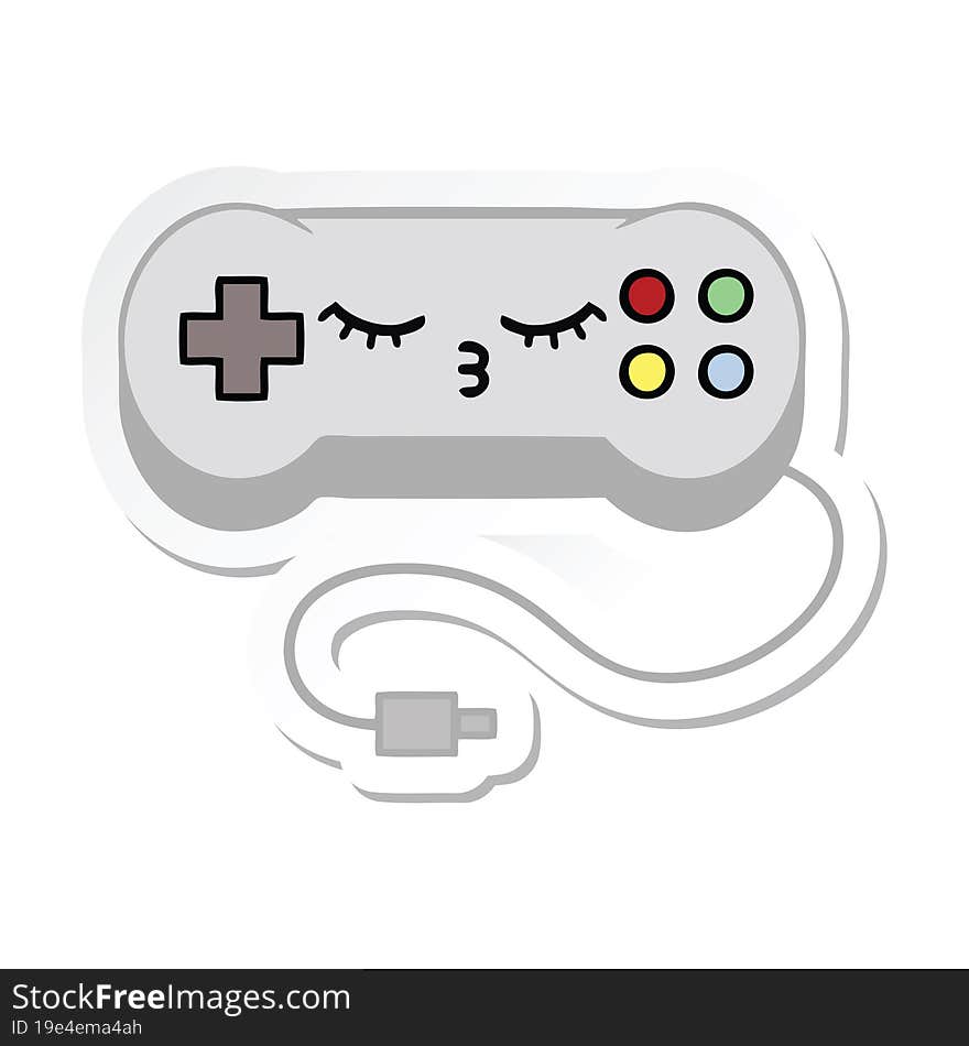 sticker of a cute cartoon game controller