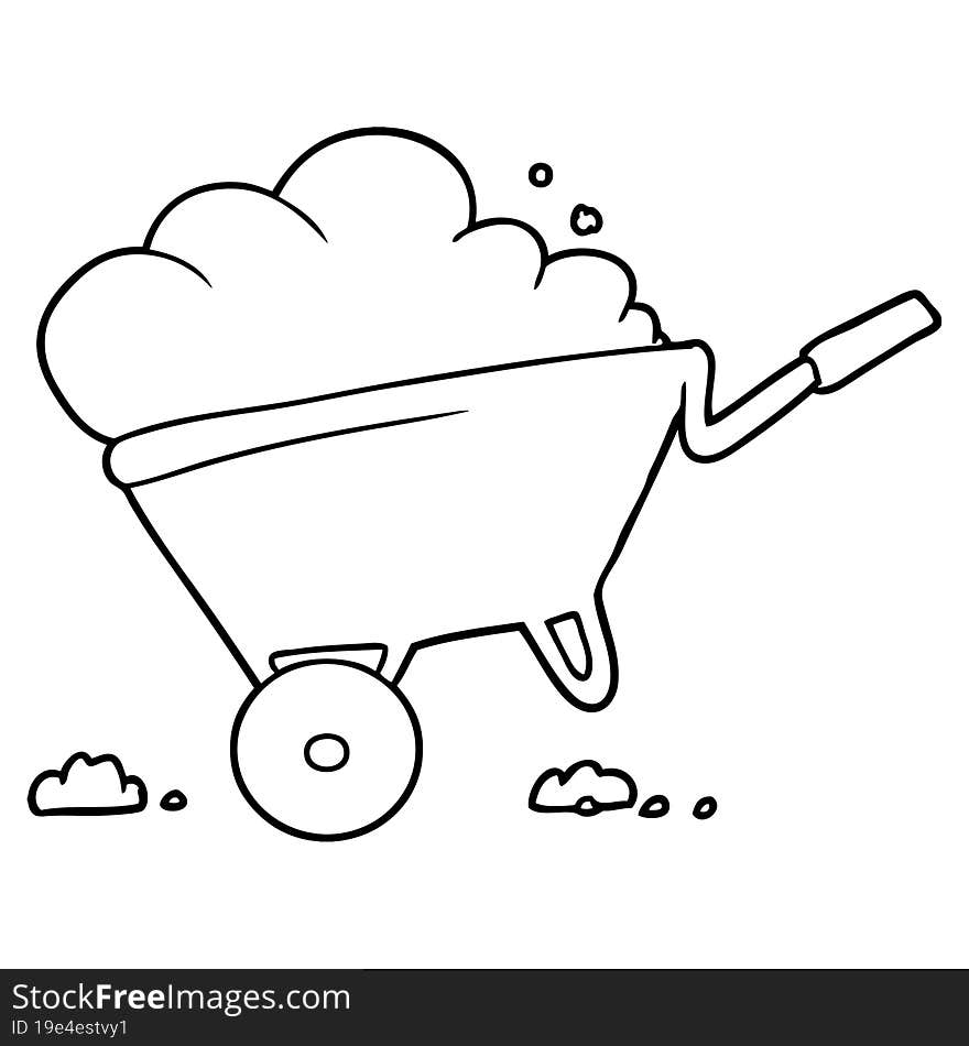 cartoon wheelbarrow. cartoon wheelbarrow