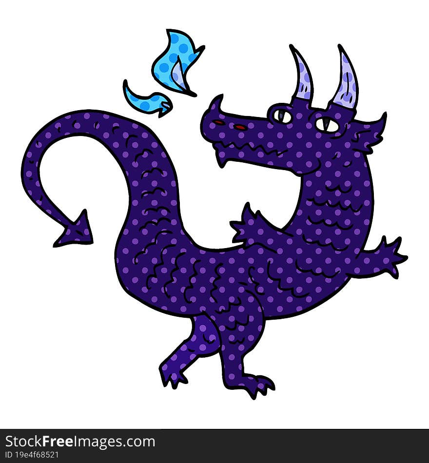 cartoon doodle magical dragon