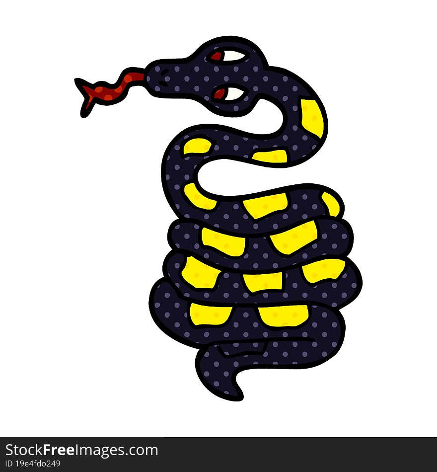 cartoon doodle poisonous snake