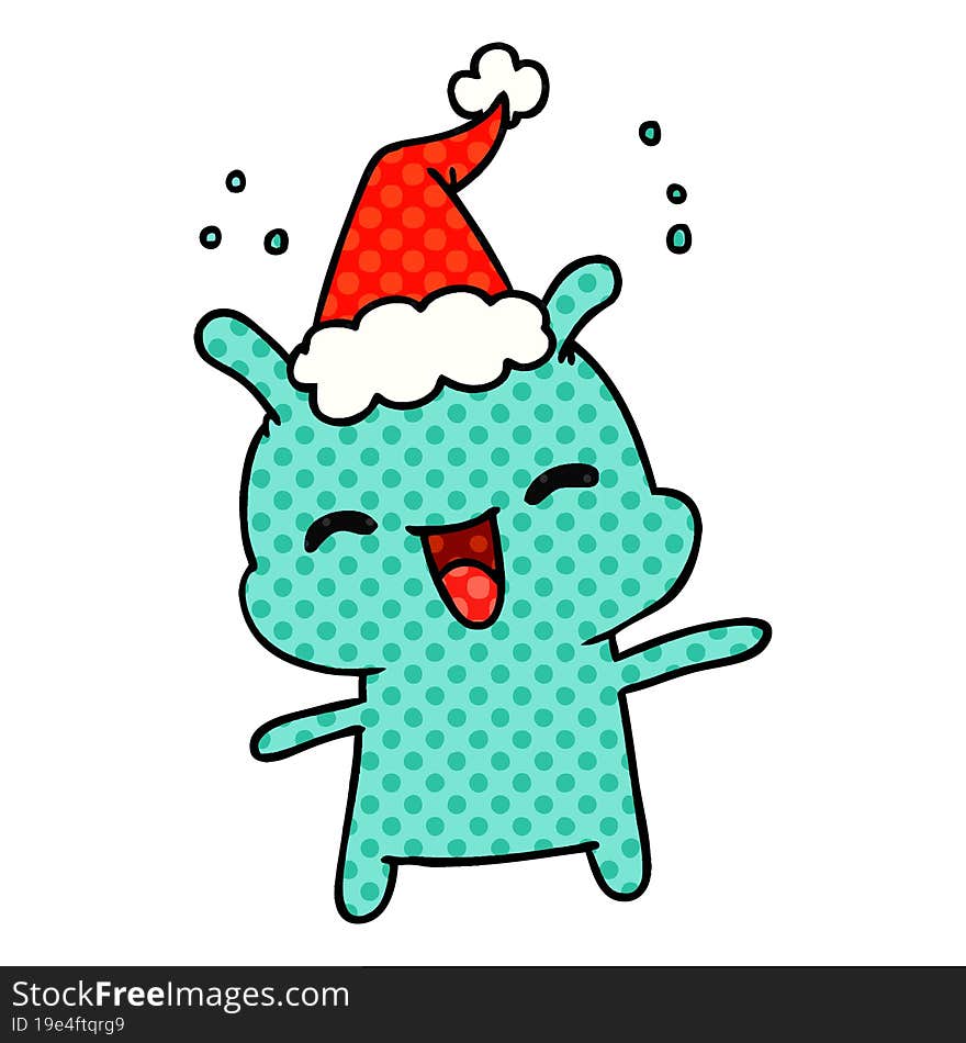 christmas cartoon of kawaii alien