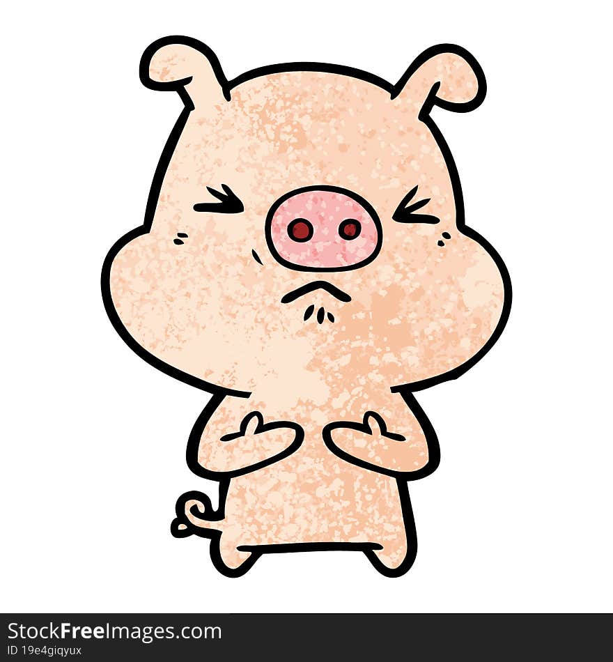 cartoon angry pig. cartoon angry pig