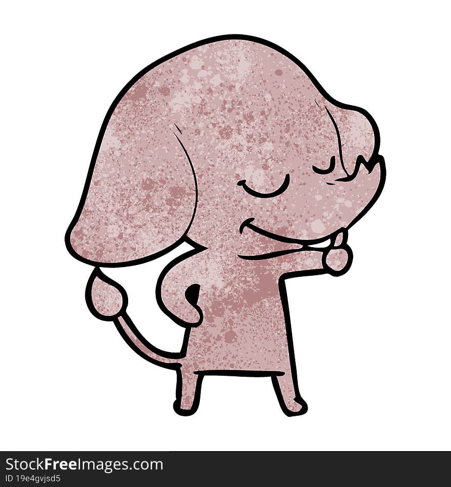 cartoon smiling elephant. cartoon smiling elephant