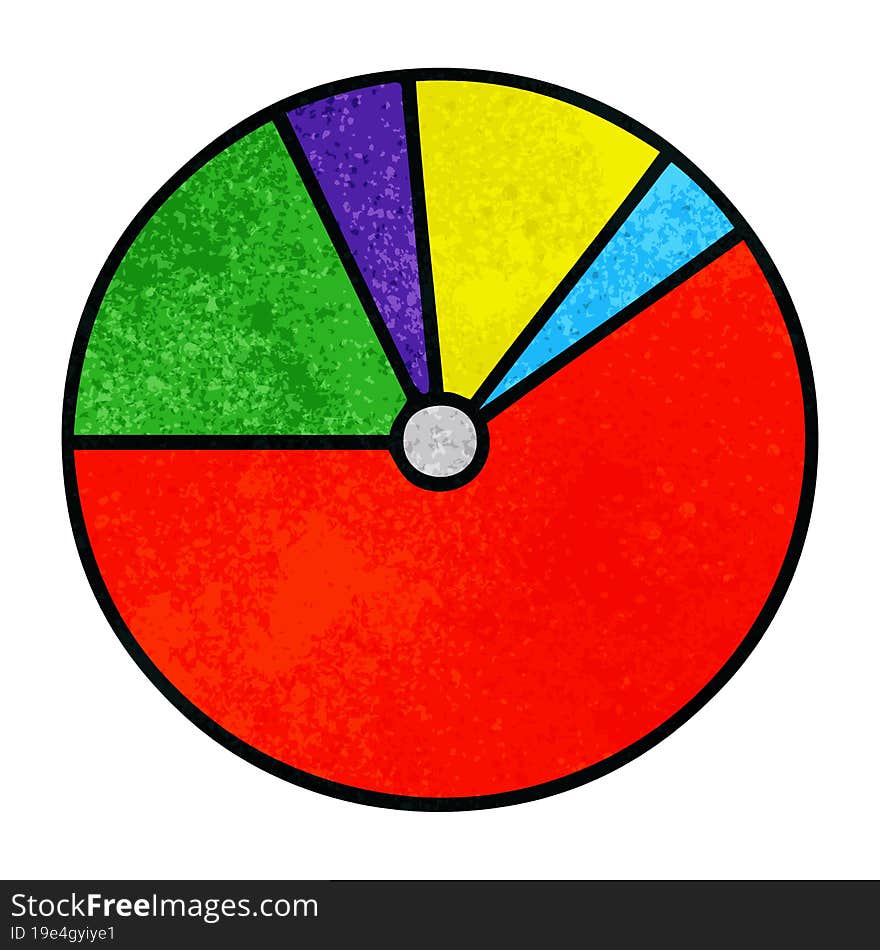 retro grunge texture cartoon pie chart